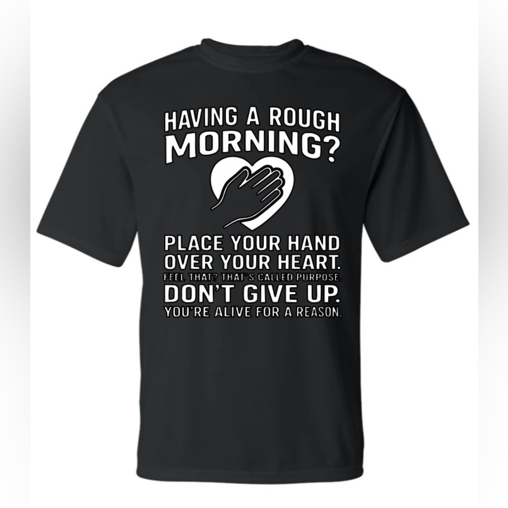 Mental Health Awareness Black Tee Heart & Purpose Graphic Shirt